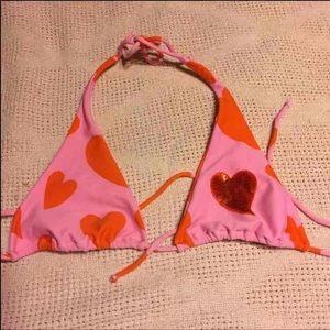 🔶5/$25🔶 Pink/Red Heart Sequin Bikini Top